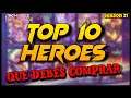 TOP 10 HÉROES QUE DEBES COMPRAR🤑// Los Mejores Héroes Del Meta//Feat Gattox Games & Ericber Arts