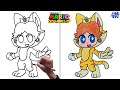 How to draw Cat Daisy from Super Mario 3D World