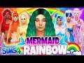 🌈BEAUTIFUL RAINBOW MERMAIDS!🧜‍♀️ - Sims 4 CAS Challenge!