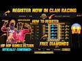 Clan Racing Registration 😯 || Clan Racing Free Fire || Free 1k💎 Diamonds || Hip Hop Bundle Return