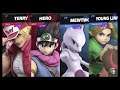 Super Smash Bros Ultimate Amiibo Fights  – Request #18490 Terry & Erdrick vs Mewtwo & Young Link