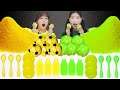 yellow VS green challenge! 노랑VS초록 먹방 챌린지 mukbang