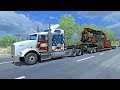 American Truck Simulator | Kenworth T800 Hauling Log Stacker | Heavy Haul | 119,00 Pounds