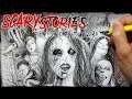 DIP PEN ART + 9 Scary Stories to Tell in the Dark (Creepypasta Story + Drawing)