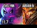 EVELYNN vs JARVAN IV (JUNGLE) | 5/0/4, 1100+ games, 900K mastery | KR Master | v11.7
