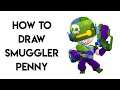 How To Draw Smuggler Penny - New Skin Brawler | Step By Step Brawl Stars