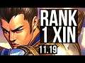 XIN ZHAO vs KHA'ZIX (JUNGLE) | Rank 1 Xin, 11/1/12, Legendary, Rank 26 | JP Challenger | v11.19