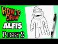 HOW TO DRAW ALFIS FROM PIGGY BOOK 2 / EASY / STEP BY STEP / como dibujar a alfis de piggy book 2