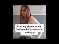 I put my phone in my back pocket to record a cute guy
