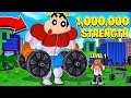 SHINCHAN Pulling The HEAVIEST OBJECTS IN THE WORLD! | Roblox Strongman Simulator | franklin pinchan
