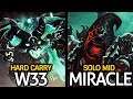 MIRACLE Shadow Fiend Solo Mid & W33 Visage Hard Carry Crazy Gameplay 7.23 Dota 2