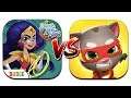 DC Super Hero Girls Blitz vs Talking Tom Hero Dash