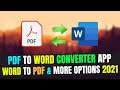 How to Convert PDF to Word Document on Mobile 2021 | PDF to Word Converter | Word to PDF | App!