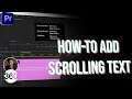 How to Create End Credits Scrolling Text in Adobe Premiere Pro 2020: Tutorial