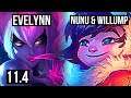 EVELYNN vs NUNU & WILLUMP (JUNGLE) | Legendary, 1.5M mastery, 19/3/5 | KR Diamond | v11.4