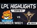 SN vs V5 Highlights Game 3 LPL Summer Season 2021 W8D1 Suning vs Victory Five by Onivia