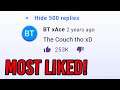 What Is The MOST LIKED Reply On YouTube? (ANSWERED!)