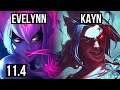 EVELYNN vs KAYN (JUNGLE) | Rank 4 Eve, 13/1/3, Legendary | NA Challenger | v11.4
