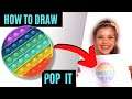 How to draw Pop It Fidget Toy, easy and simple! Step by step drawing