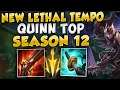 NEW LETHAL TEMPO IS THE BEST WAY TO PLAY QUINN TOP IN SEASON 12 (100 EXTRA RANGE) -League of Legends