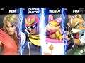 Super Smash Bros. Ultimate - Ken vs Captain Falcon vs Wendy vs Fox (CPU Level 9)