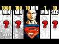 Drawing SUPERMAN in 1000 Min | 100 Min | 10 Min | 1 Min and 10 Seconds! ART CHALLENGE
