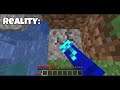 Minecraft Trying to Get Flint Expectation VS Reality