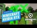 Minecraft: Nvidia RTX Ray-Tracing and High Fidelity Texture Pack Gameplay - Gamescom 2019