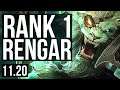 RENGAR vs ZAC (JUNGLE) | Rank 1 Rengar, 1.9M mastery, 13/2/7, Legendary | JP Grandmaster | v11.20