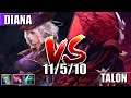 "Самый лучший матч!" ➠ патч 11.11 ➠ Diana VS Talon