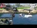 GTA 5 Real Life Mod #162 Rollback Tow Truck Winching 2 Golf Carts Out Of The Water & Scuba Diving
