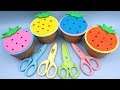 Making 4 Colors Magic Pineapple Play Doh Ice Cream Cups | Cartoon Cookie Molds Surprise Toy Eggs