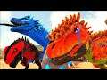 Salvei um Baby T-Rex do Fogo! Jovem Pai Godzilla, Varan de Gelo - Ark Survival Evolved Dinossauros