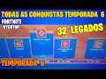 TODAS AS MINHAS 32 CONQUISTAS DA TEMPORADA 6!!! - FORTNITE