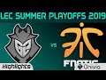 G2 vs FNC Highlights Game 5 LEC Summer 2019 Playoffs G2 Esports vs Fnatic LEC Highlights By Onivia
