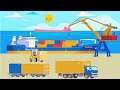 Big Ship & Heavy Load Construction Port Operations Truck Crane Forklifts #shorts