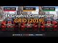 GRID (2019) Graphics Comparison - Ultra High VS Medium VS Ultra Low | PC | 4K UHD