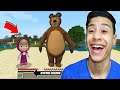 لقد وجدت ماشا والدب في ماين كرافت | I found Real Masha and the Bear!! 🔥😱