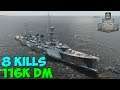World of WarShips | Danae | 8 KILLS | 116K Damage - Replay Gameplay 4K 60 fps
