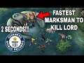 FASTEST MARKSMAN TO SOLO KILL LORD - MOBILE LEGENDS 2021 SEASON 20 - WORLD RECORD 2 SECONDS