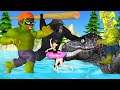 Scary Teacher 3D Giant NickJoker vs Kong Gorilla Rescue Tani in Pool with Giant Siren Head Ride Dino