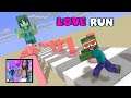 Monster School : LOVE RUN CHALLENGE - Minecraft Animation