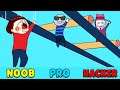 NOOB vs PRO vs HACKER in Roof Rails Gameplay