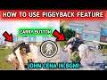 HOW TO USE PIGGYBACK FEATURE IN BGMI π₯ CARRY FEATURES IN BGMI π₯ BGMI 1.7 UPDATE PIGGYBACK FEATURE