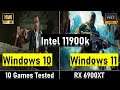 Intel i9 11900K windows 11 Gaming Benchmarks