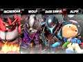 Super Smash Bros. Ultimate - Incineroar vs Wolf vs Dark Samus vs Alph (CPU Level 9)