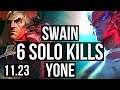 SWAIN vs YONE (MID) (DEFEAT) | 6 solo kills, 900K mastery | EUW Diamond | 11.23