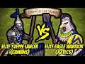 127 (Cumans) Elite Steppe Lancers vs 200 (Aztecs) Elite Eagle Warriors | AoE II: Definitive Edition