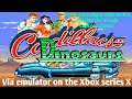 retro gamenight with He-Bot playing the arcade Capcom classic Cadillacs & dinosaurs via emulator.