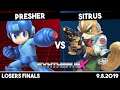 Presher (Megaman) vs Sitrus (Fox) | Losers Finals | Synthwave X